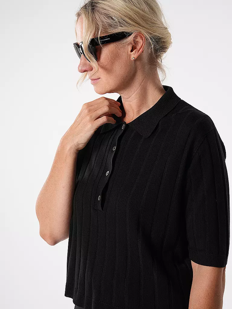 OFFICINE GENERALE Poloshirt 3/4 Arm schwarz