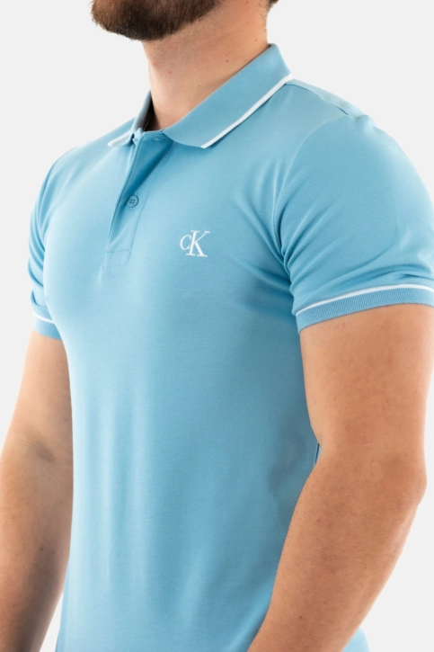Polos calvin klein jeans tipping slim polo cez dusk blue