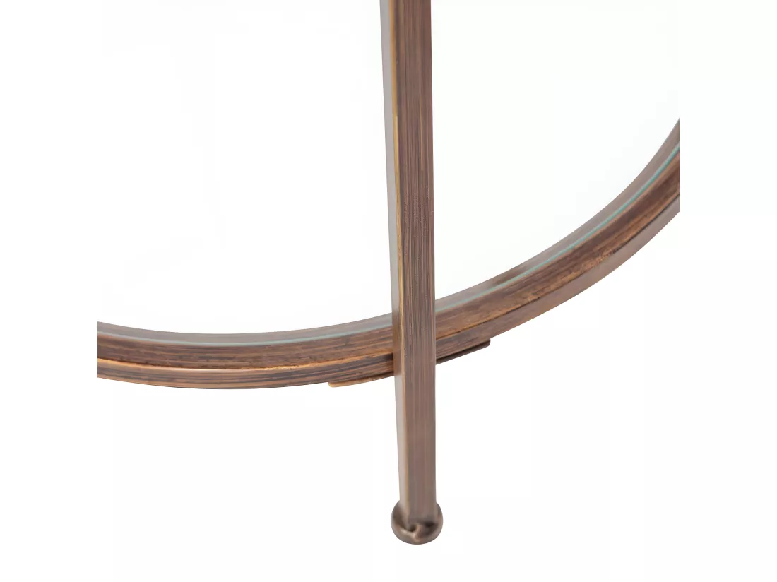 Goddess - Table d'appoint ronde en métal et verre ø46cm - Laiton