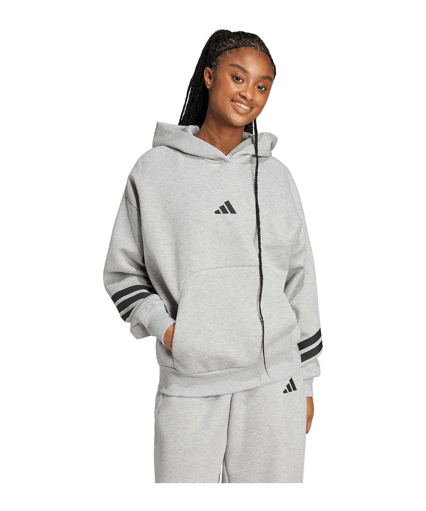 adidas Future Icons 3S Hoody Grau