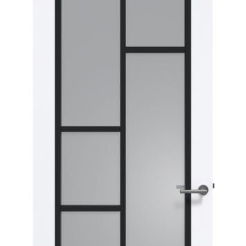 Arne & Bodil binnendeur ABD506 rook glas - extra wit afgelakt - glaslat diep zwart