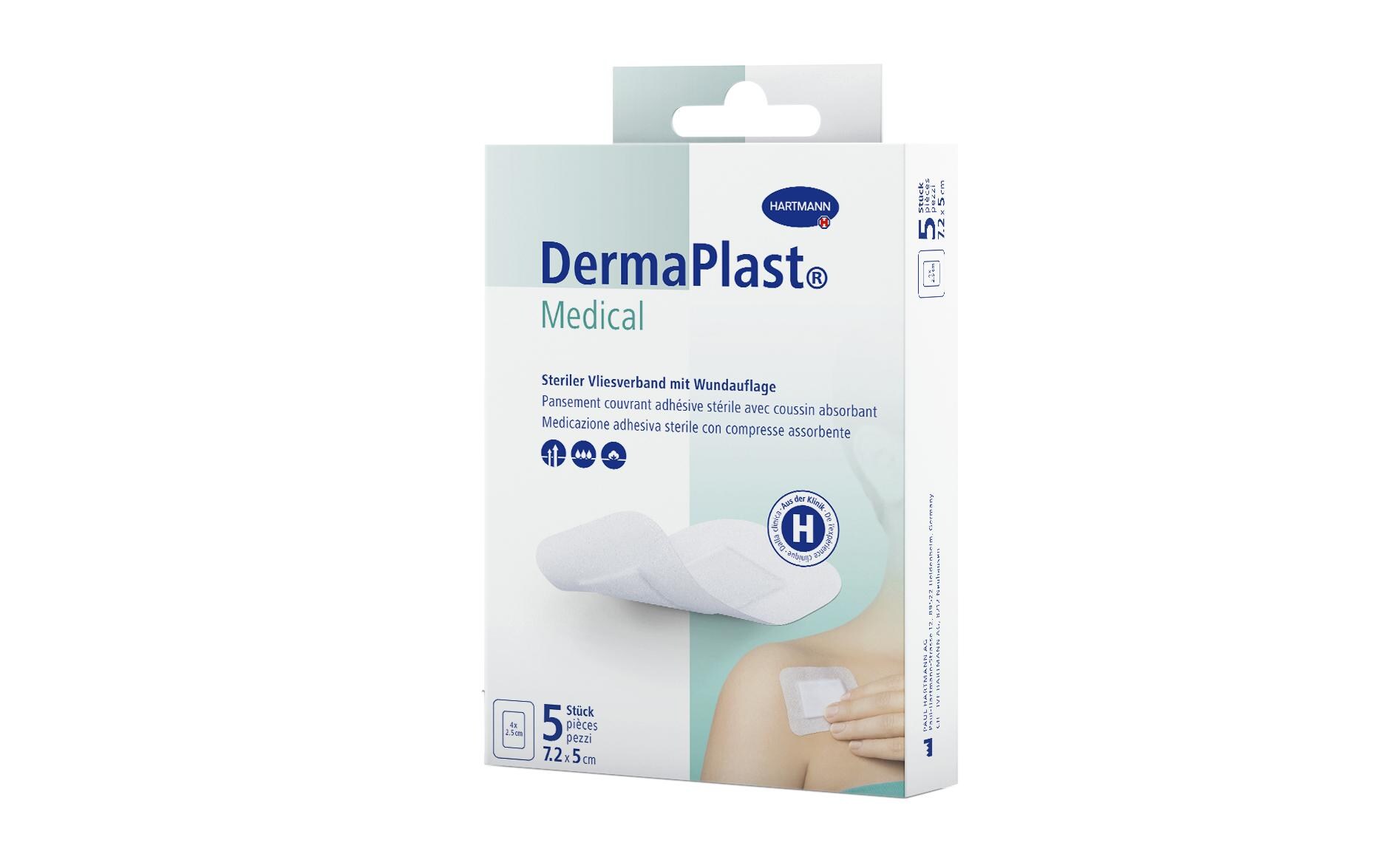 Medical Vliesverband 7.2 cm x 5 cm 5 StückPflaster für sensible Haut
