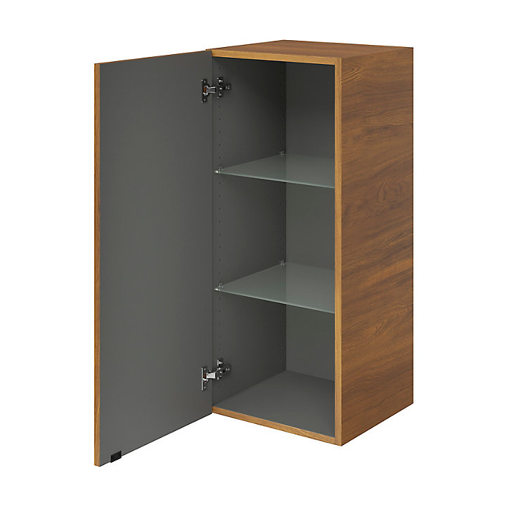 Armoire de salle de bains GoodHome Imandra décor noyer L. 40 x H. 90 x P. 36 cm
