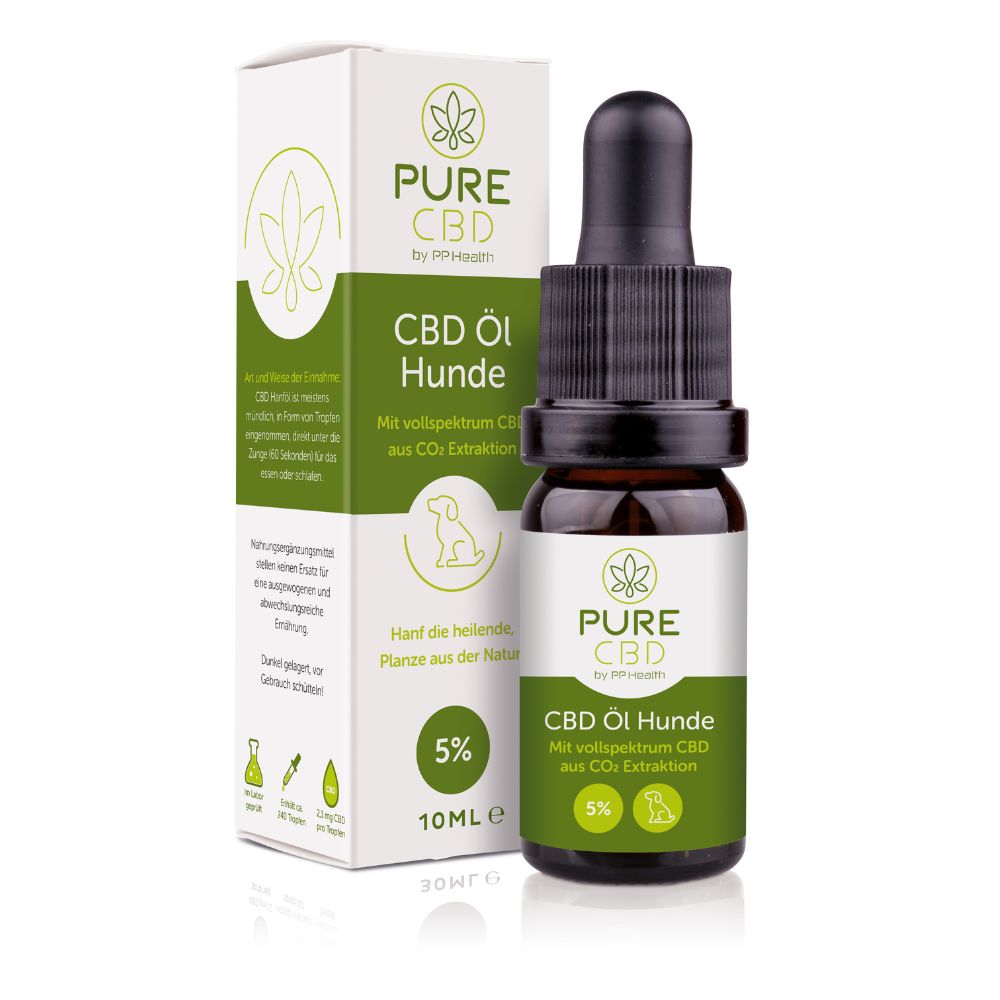 PureCBD Bei PP Health CBD Öl für Hunde mit Lachsöl 5%