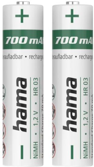 Hama NiMH-accu' - AAA Micr - 700 MAh 1,2 - 2 Stuks