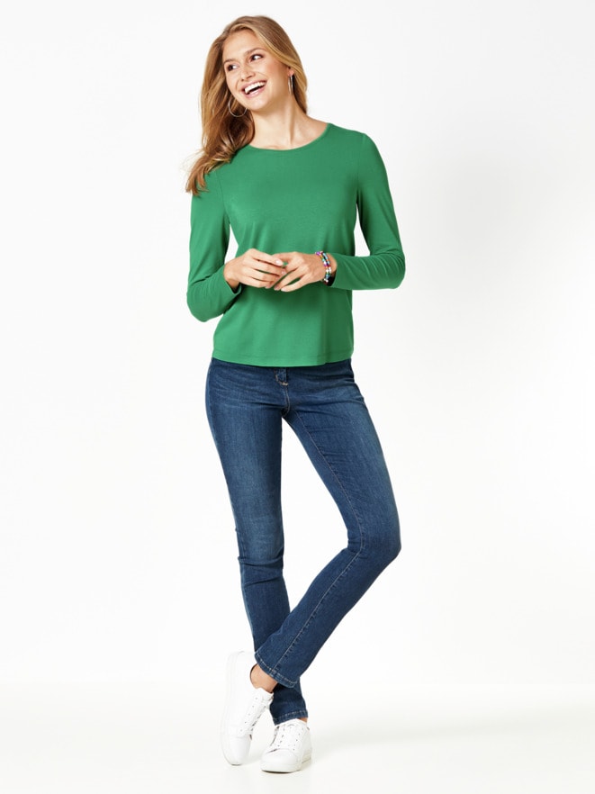 Viskose-Shirt Langarm
