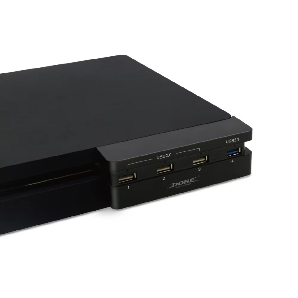 Sony Playstation PS4 Slim Multiport Adapter Hub mit 3x USB 2.0 / 1x USB 3.1 Erweiterung - Schwarz