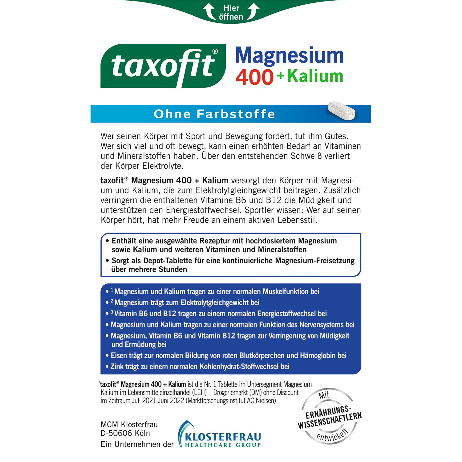 taxofit® Magnesium 400+ Kalium