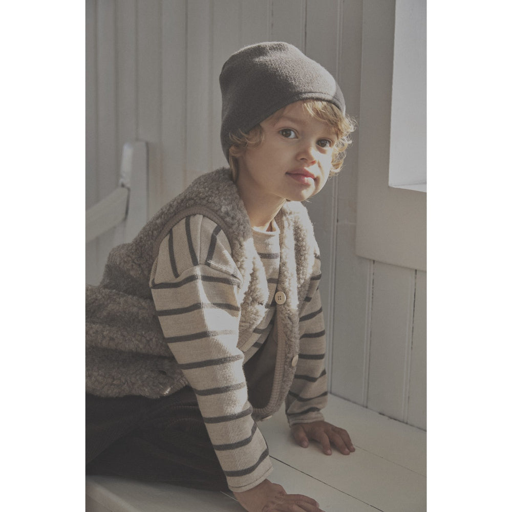 Køb Huttelihut Camel Melange Vest Uld Bamse W. Lining