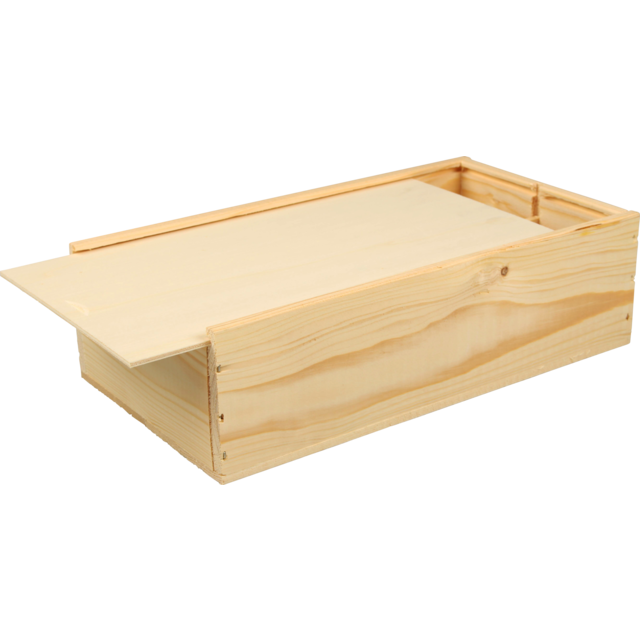 Wijnkist, 2 flessen, zonder deksel, 340x176x85mm, hout, naturel