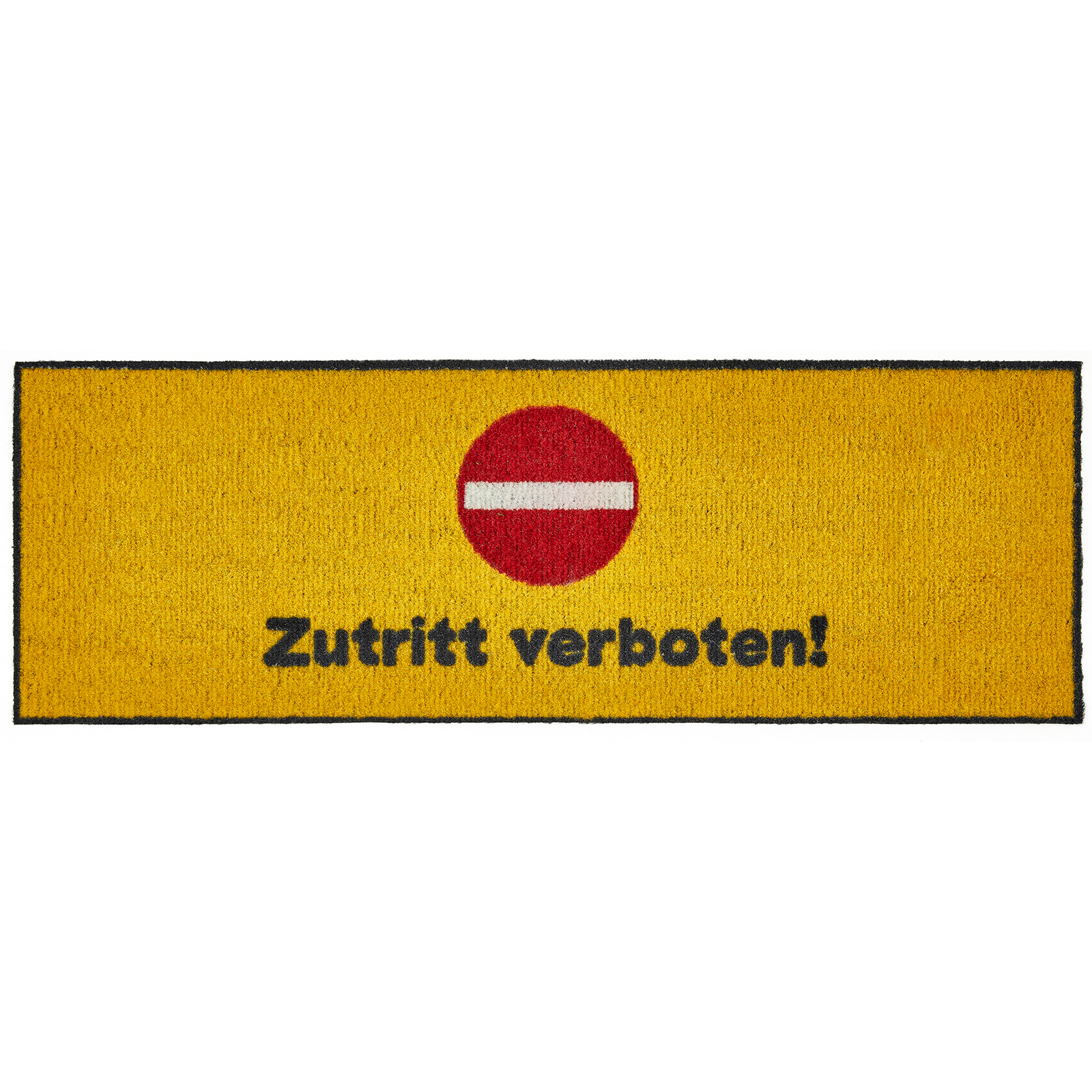 Fußmatte ZUTRITT VERBOTEN - gelb - 26x75 cm