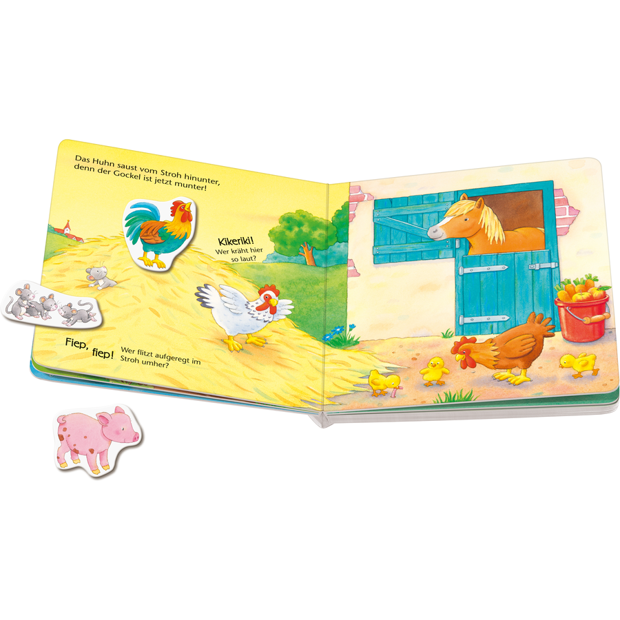 Ravensburger ministeps: Mein erstes Magnetbuch: Wer spielt mit wem? Bauernhoftiere