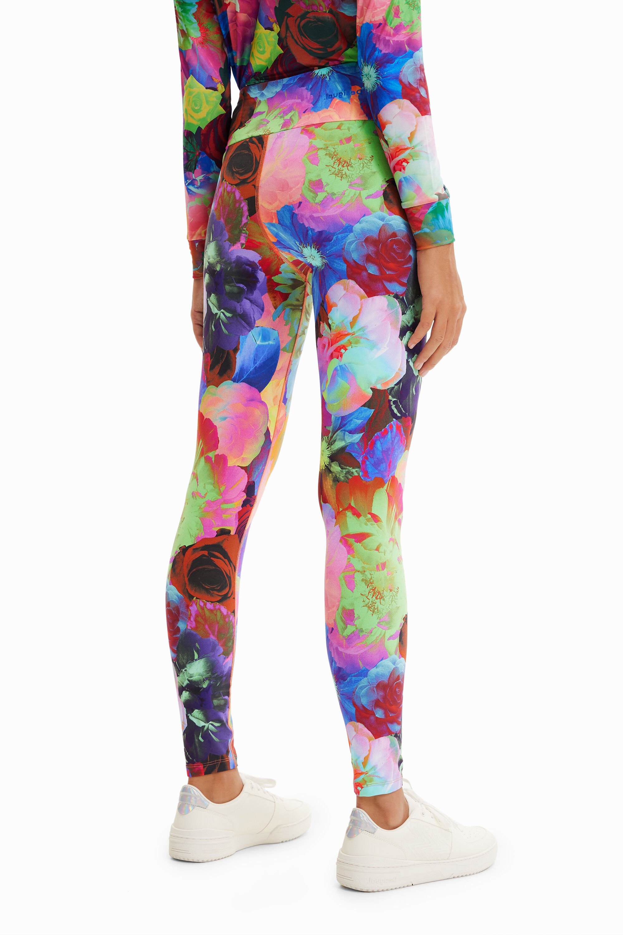 Legging stretch fleurs