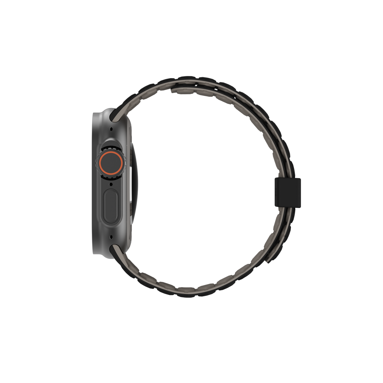Apple Watch (42/41/40/38 mm) Pathfinder Watch Strap Magnetisches Silikon Armband (194161114036) - Black / Titanium