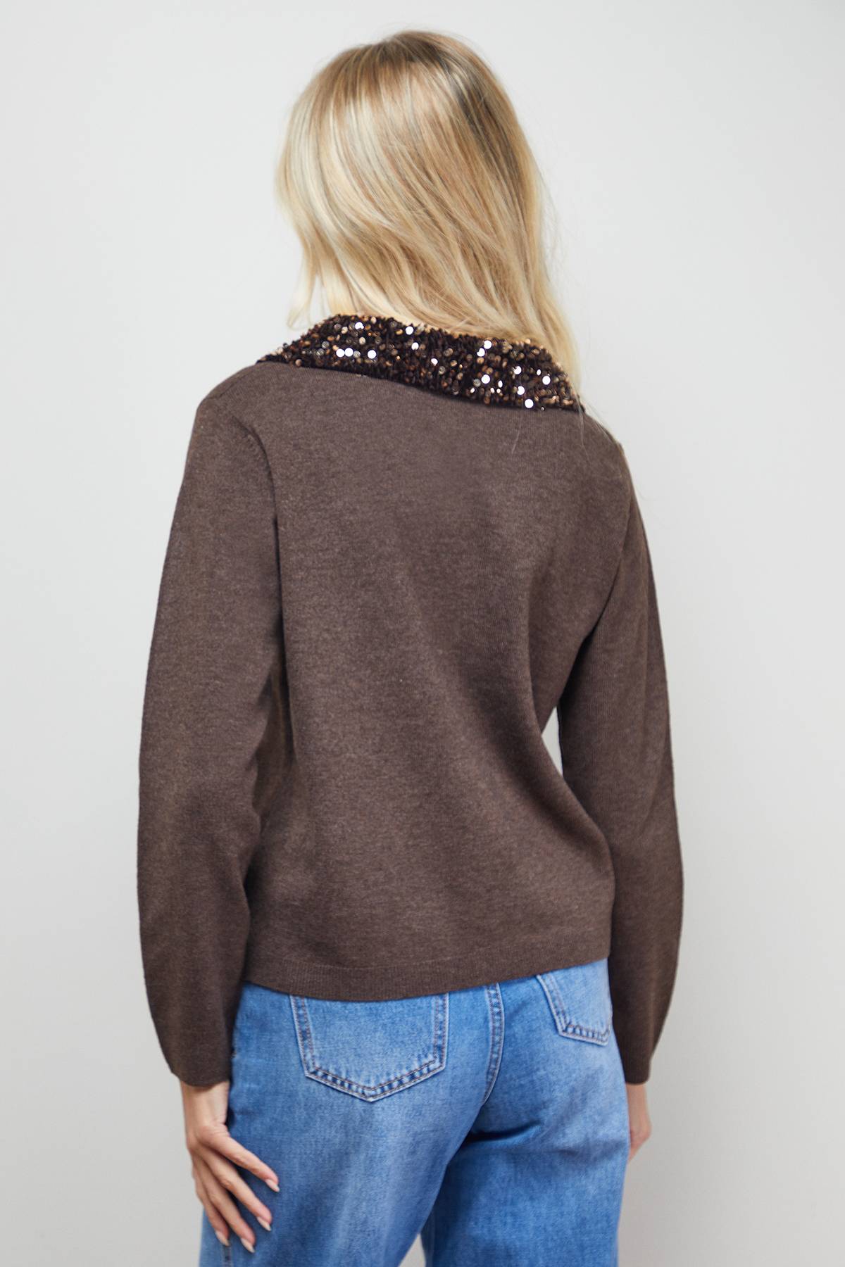 Oasis Cardigan à Col Pailleté