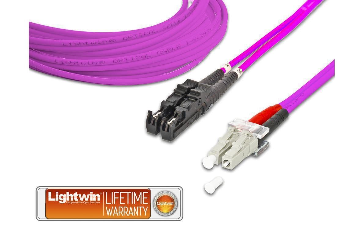 LWL-Patchkabel Multimode E2000 – LC, OM4, Duplex, 1 mMultimode E2000-LC OM4 1 m