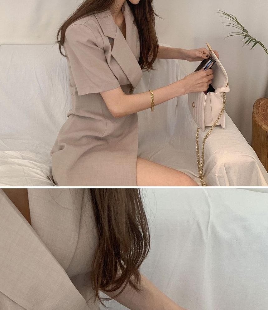 Brigitte - Playsuit met korte mouwen en één knoop