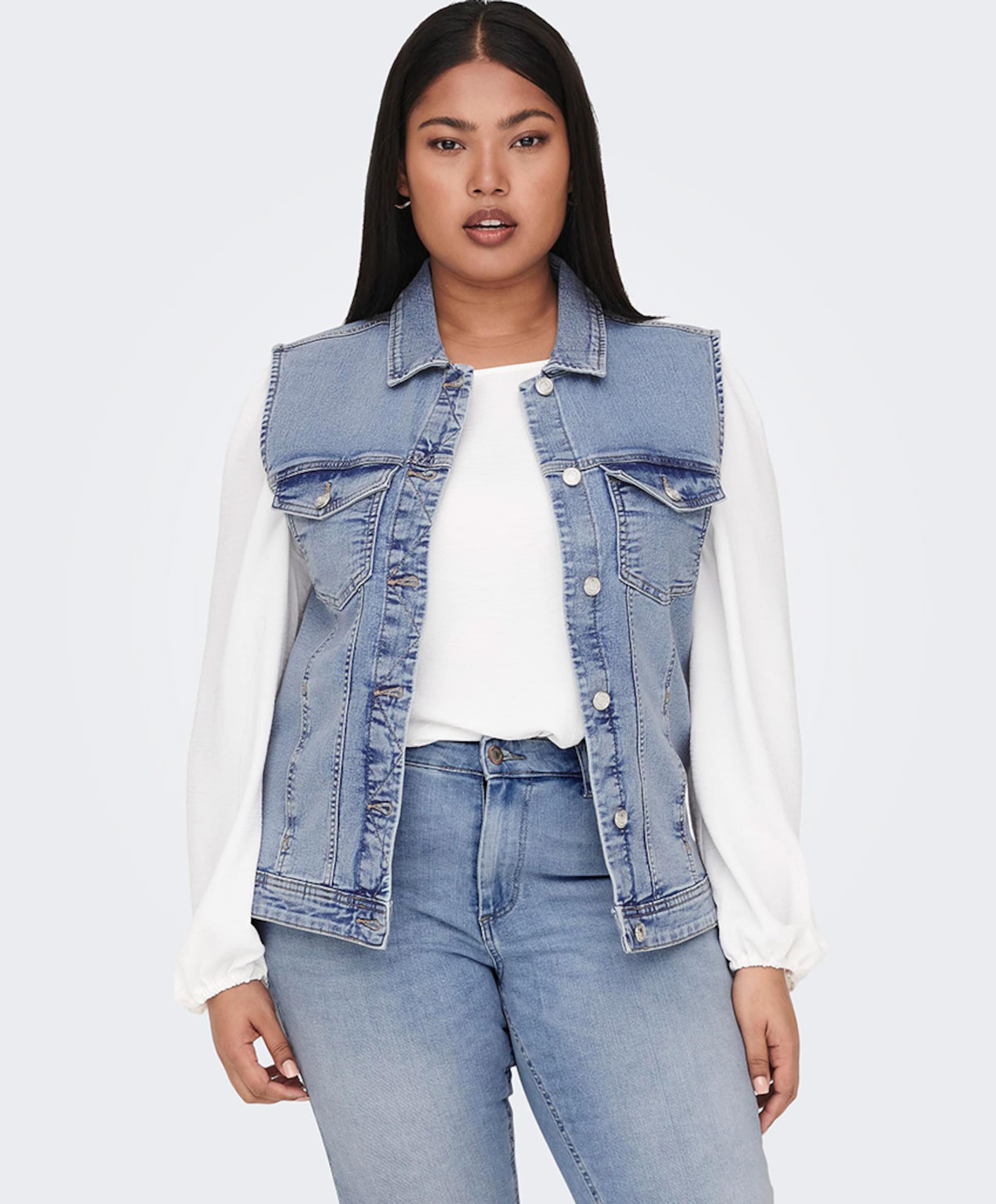 Only Carmakoma Dames gilet blauw