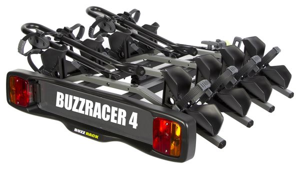 Porte-Vélos sur Boule d'Attelage Buzz Rack Buzzracer 4 - 7 Broches - 4 Vélos Noir