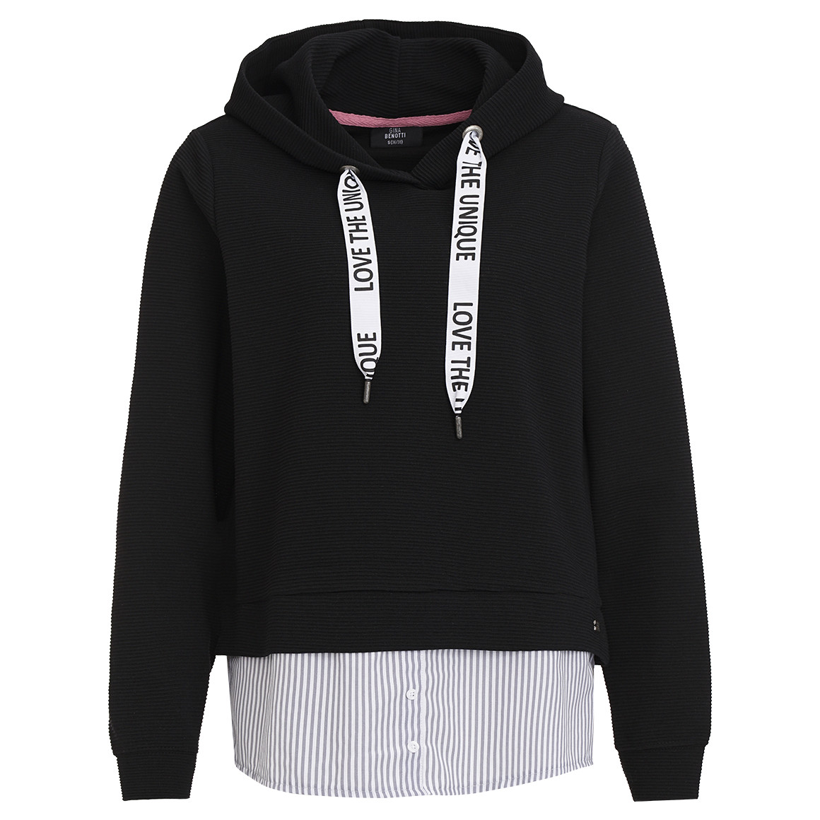 Gina Benotti Damen Sweatshirt im Lagen-Look schwarz