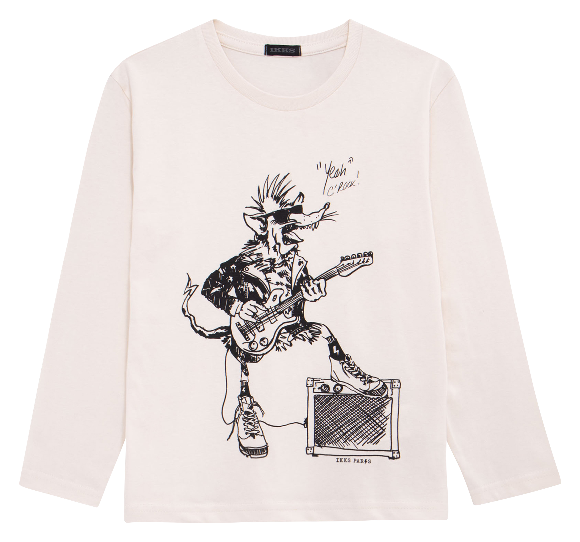 Tee-shirt manches longues imprimé en coton | Blanc