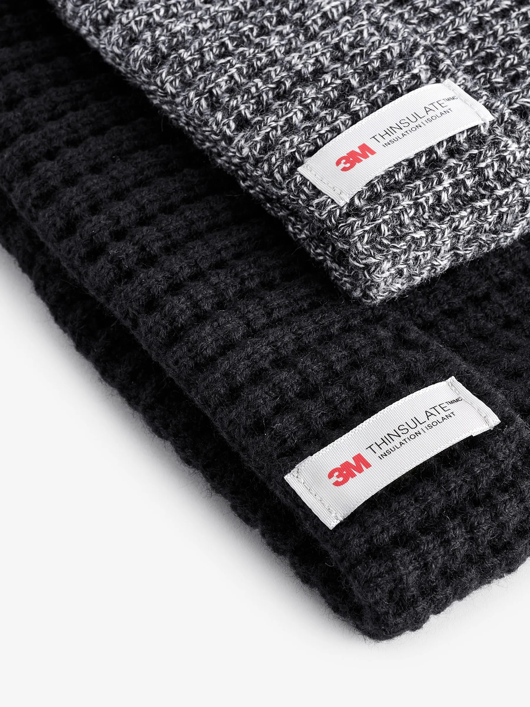 Zwart/grijs - Thinsulate beanie-mutsen 2 stuks