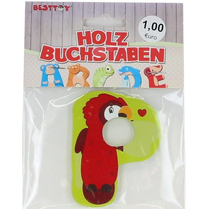 Besttoy - Holzbuchstabe - P - grün - Papagei