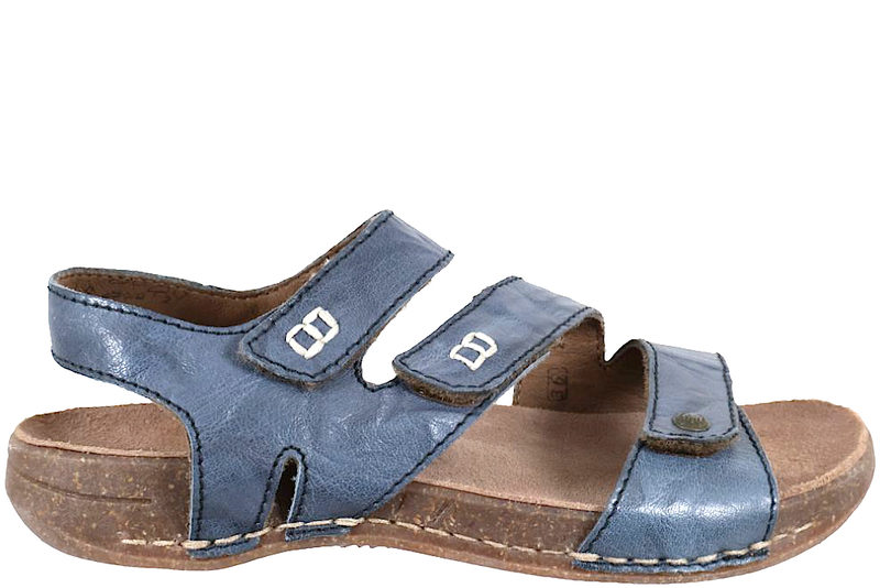 RIEKER SANDAL I BLÅ GLAT SKIND