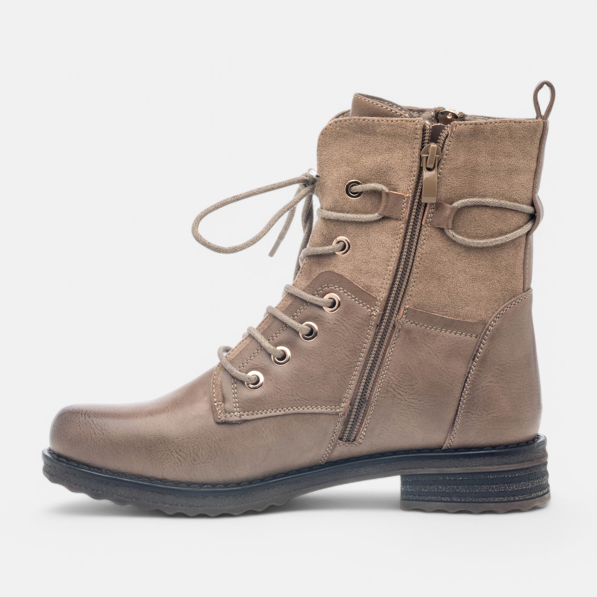 Bottines à lacets Femme taupe