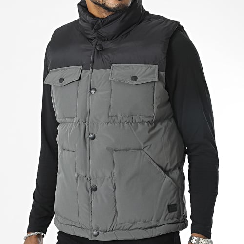 Doudoune Sans Manches Gris Noir