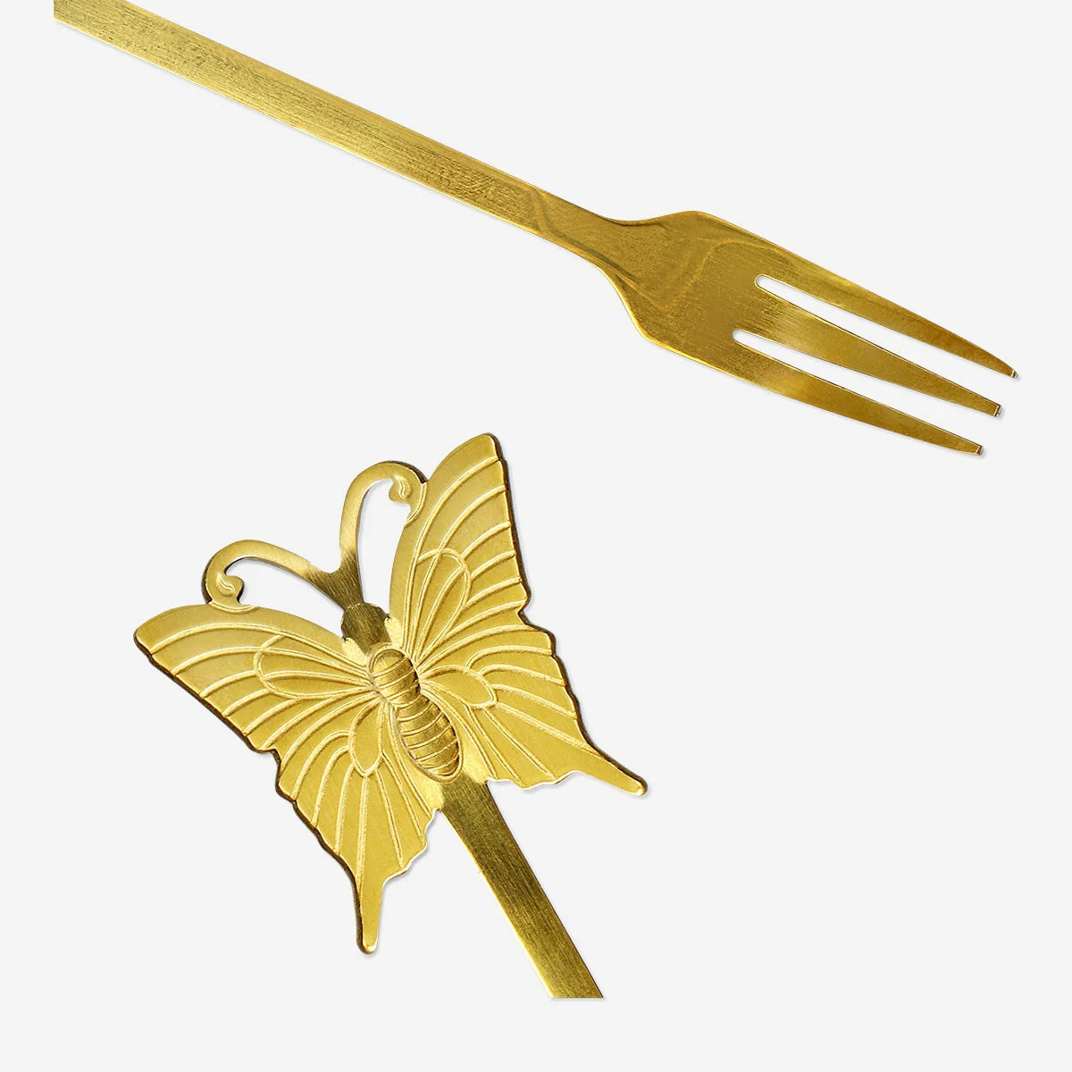 Snackgafler i guld med sommerfugle - 2 stk
