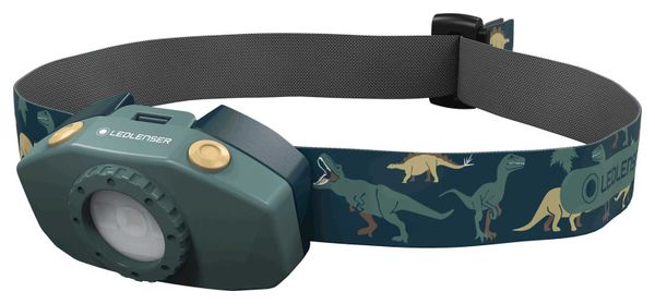 Lampe Frontale LED pour enfant KIDLED2 motif Dinosaure | Version piles | 40 Lumens | 20h d'autonomie | 9m de distance d'éclairage | LEDLENSER