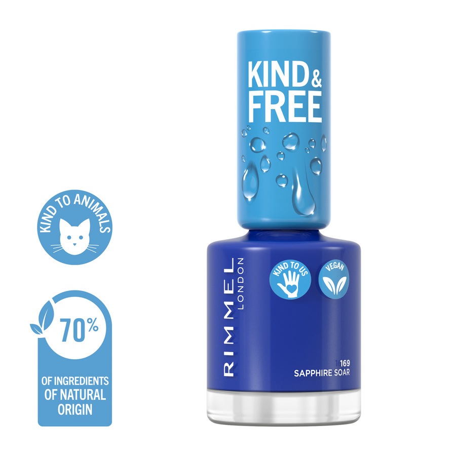 Rimmel London Kind & Free Clean Cosmetics Nail Polish 169 Saphirre Soar 8ml
