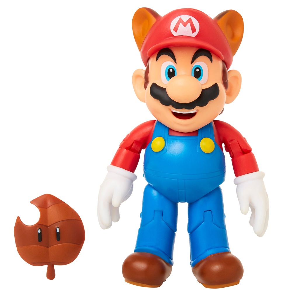 Nintendo Super Mario 10 cm Waschbär Mario mit Blatt