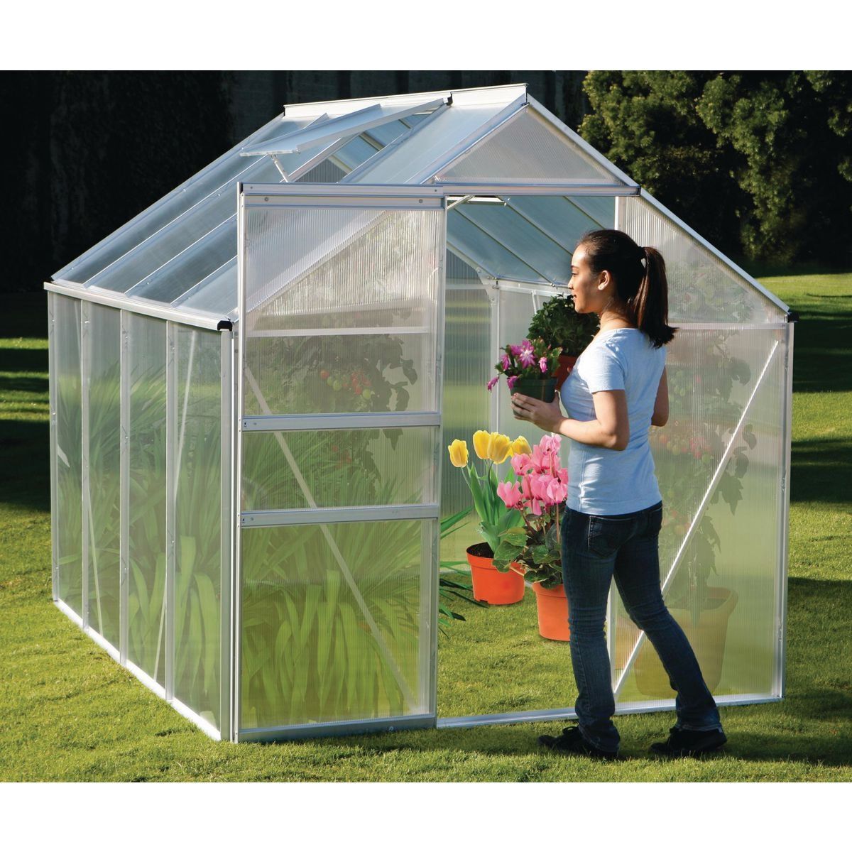 Harborfreight-10 ft. x 12 ft. Greenhouse with 4 Vents