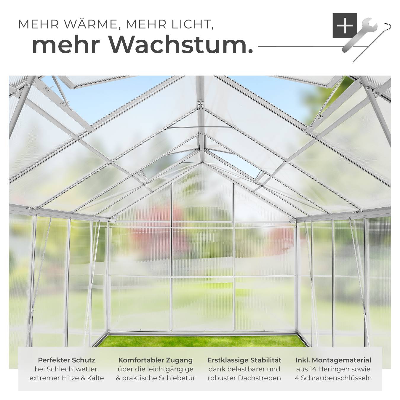 Gewächshaus mit Fundament