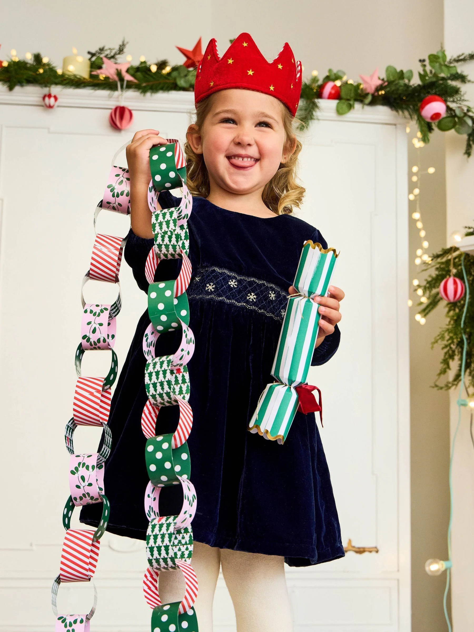 Donkerblauw - JoJo Maman Bébé Smocked Waist Velvet Party Dress