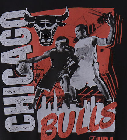 New Era T-Shirt - NBA-Spielergrafik - Chicago Bulls - Schwarz