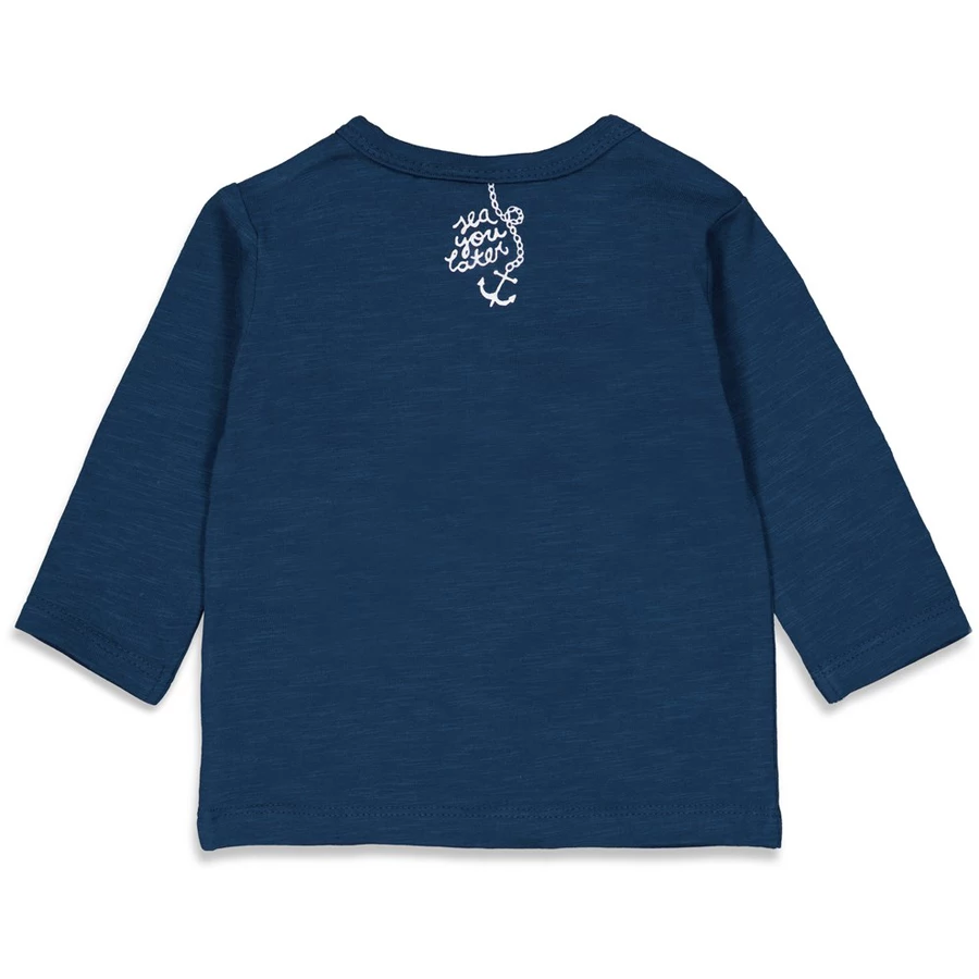 Feetje Langarmshirt No Waves No Fun Indigo