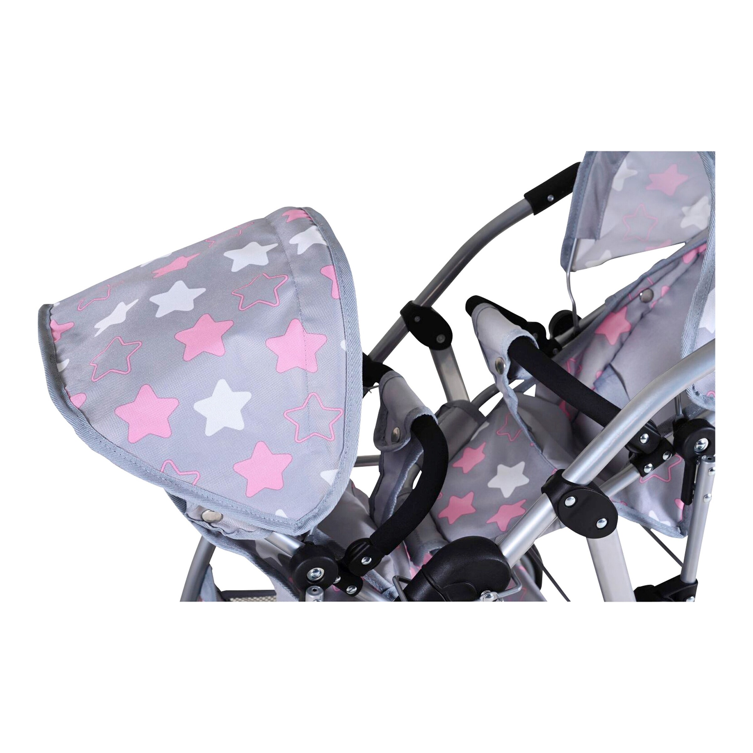 Knorrtoys Zwillingspuppenwagen Milo Star grey pink