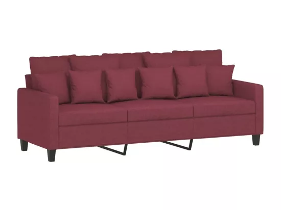 Ensemble de canapés 3 pièces avec coussins Rouge bordeaux Tissu