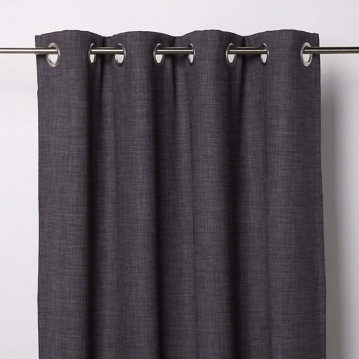 Rideau GoodHome Novan gris foncé l.140 x H.260 cm