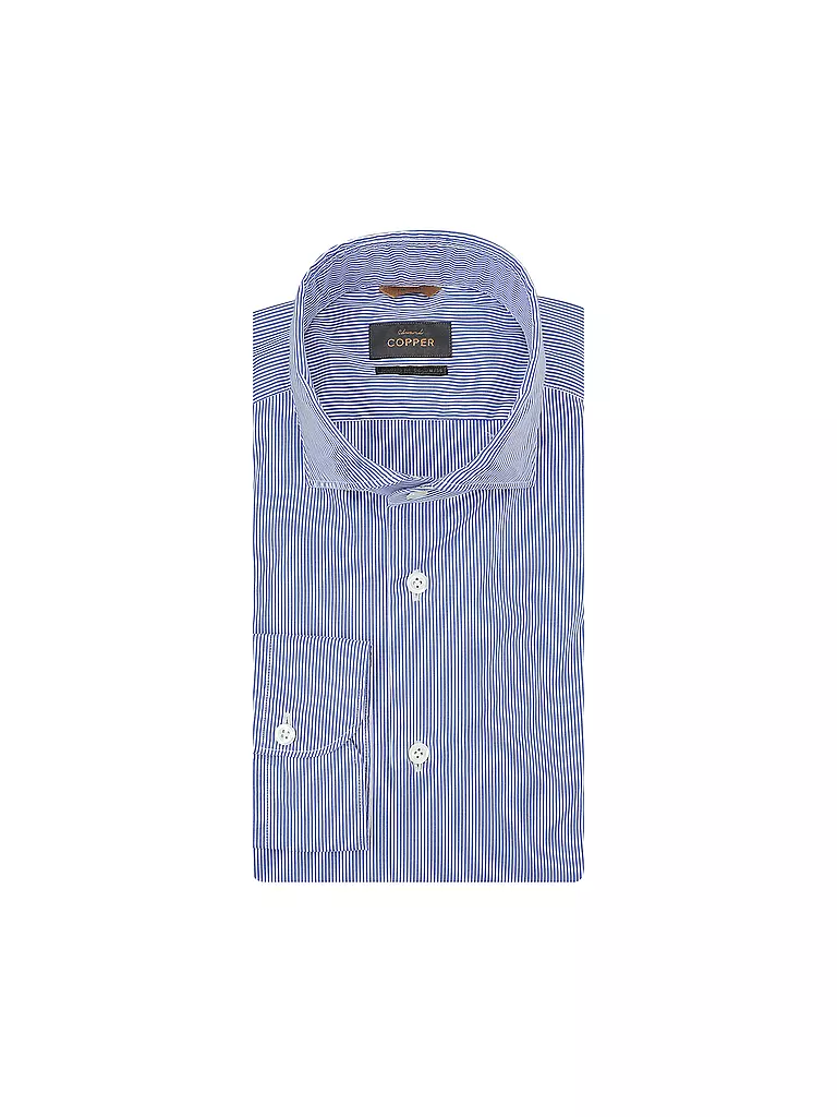 EDWARD COPPER Hemd Tailored Fit blau