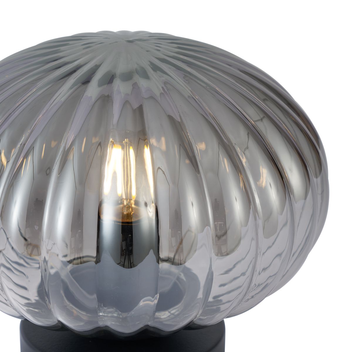 Design tafellamp zwart met smoke glas - Mochi