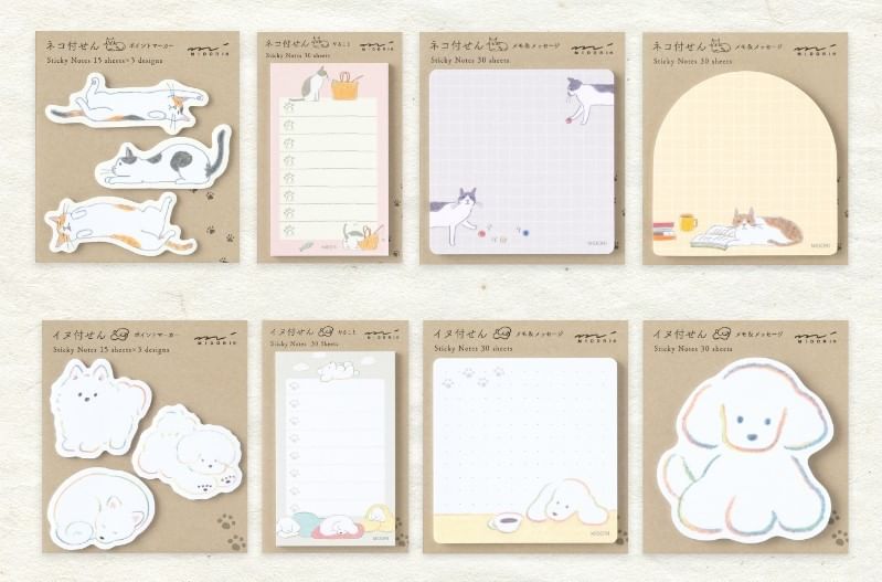 MIDORI JAPAN - Dierenplaknotitie (verschillende ontwerpen)