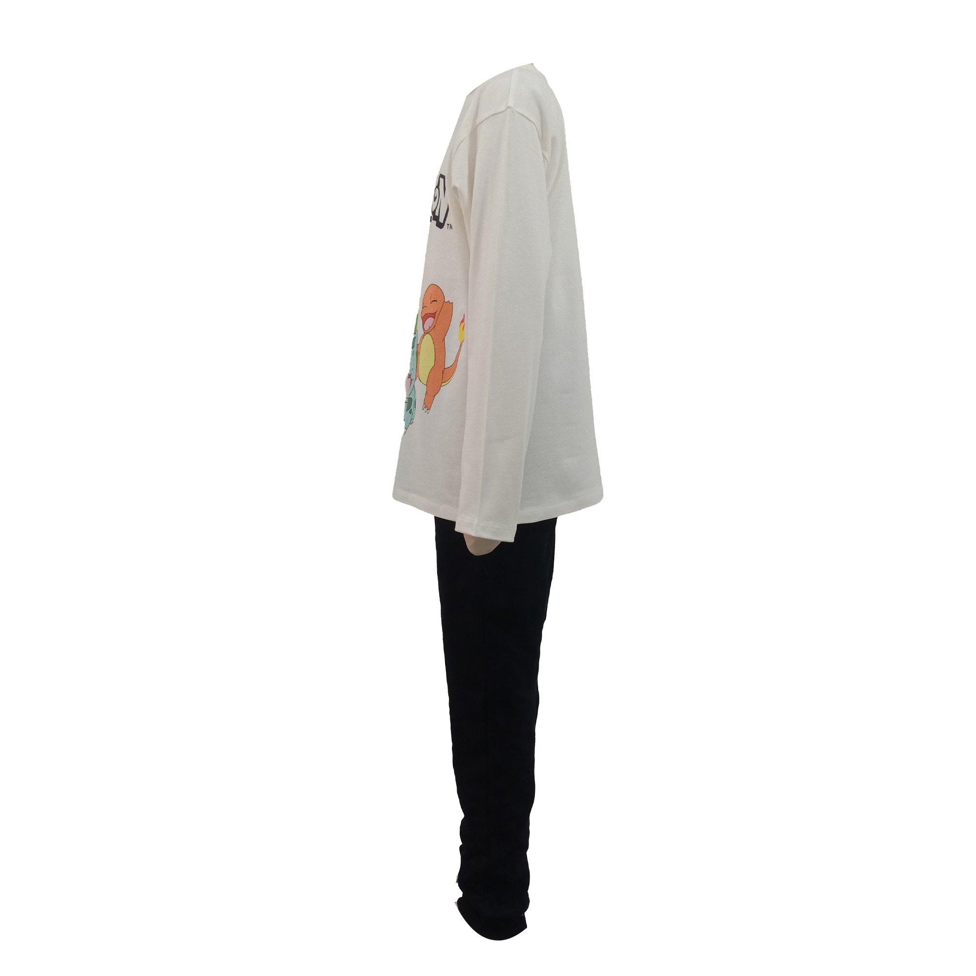 Character Pokemon white oversized tshirt and black cargo jogger set Jn44