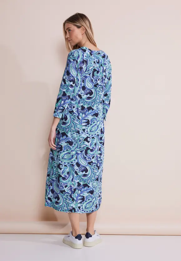 Print Midikleid - intense aqua