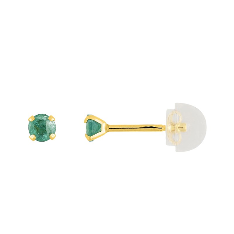 Boucles d'oreilles femme - émeraude - Or 18 Carats