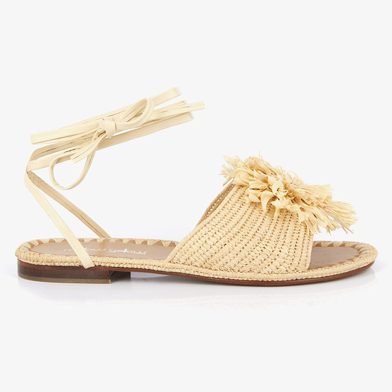 Mellow Yellow Sandales en Raphia Emma beiges