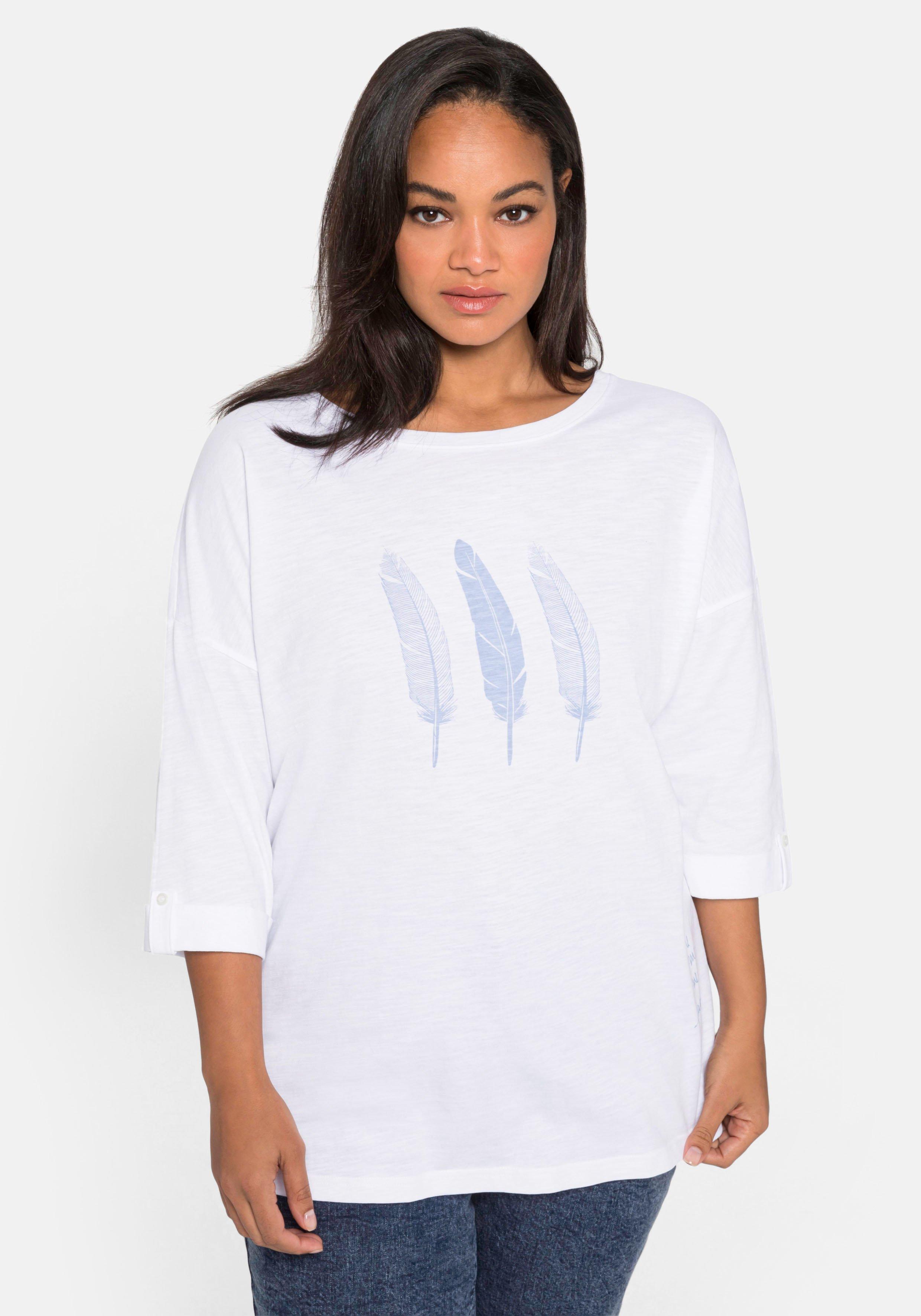 3/4-Arm-Shirt aus Flammgarn, mit Frontdruck